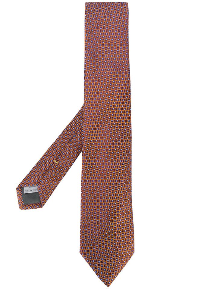 Canali Printed Tie - Yellow & Orange