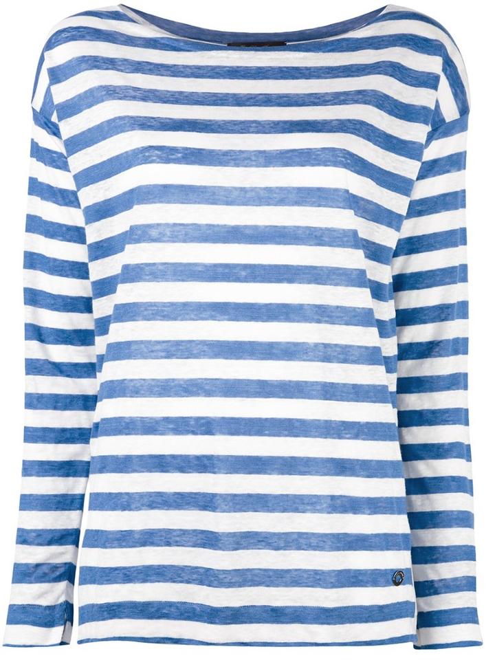 Loro Piana Striped Jumper, Women's, Size: 42, Blue, Linen/flax