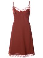 Chloé Lace Trimmed Slip Dress - Red