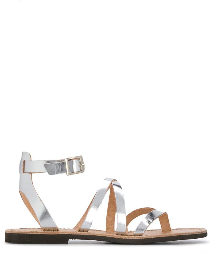 P.a.r.o.s.h. Crossover Strap Sandals - Silver