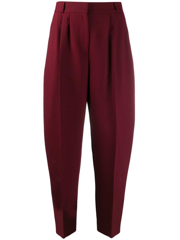 Alexander Mcqueen High-waist Peg Trousers - Red