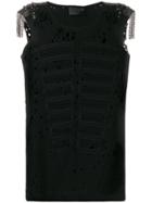 Philipp Plein Embellished Shoulder Vest - Black