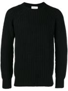 Officine Generale Rib Knit Crew Neck Sweater - Black