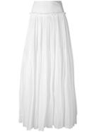 Alberta Ferretti - Pleated Maxi Skirt - Women - Cotton/polyester - 42, White, Cotton/polyester