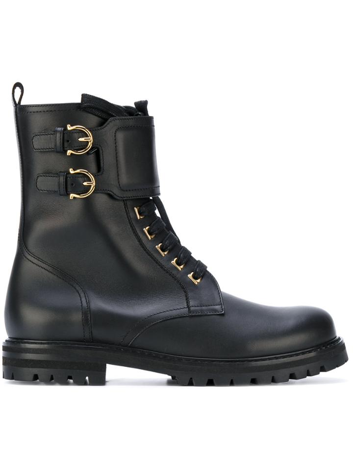 Salvatore Ferragamo Biker Boots - Black