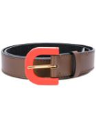 Marni - Contrasting Buckle Belt - Women - Calf Leather - 75, Brown, Calf Leather