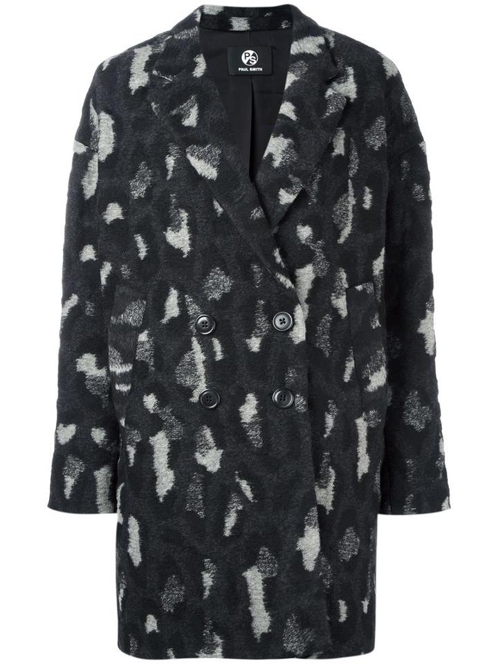 Paul Smith Black Label Animal Print Coat, Women's, Size: 42, Polyamide/polyester/viscose/wool