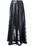 Christopher Kane Leather Effect Lace Skirt, Women's, Size: 40, Black, Polyester