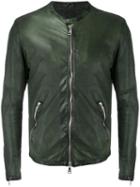 Giorgio Brato - Biker Jacket - Men - Cotton/leather - 50, Green, Cotton/leather