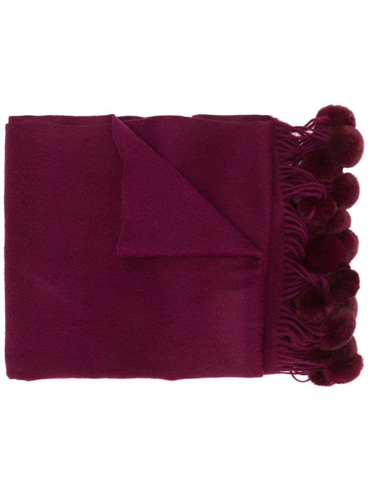 N.peal Bobble Woven Shawl - Pink & Purple