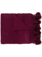 N.peal Bobble Woven Shawl - Pink & Purple