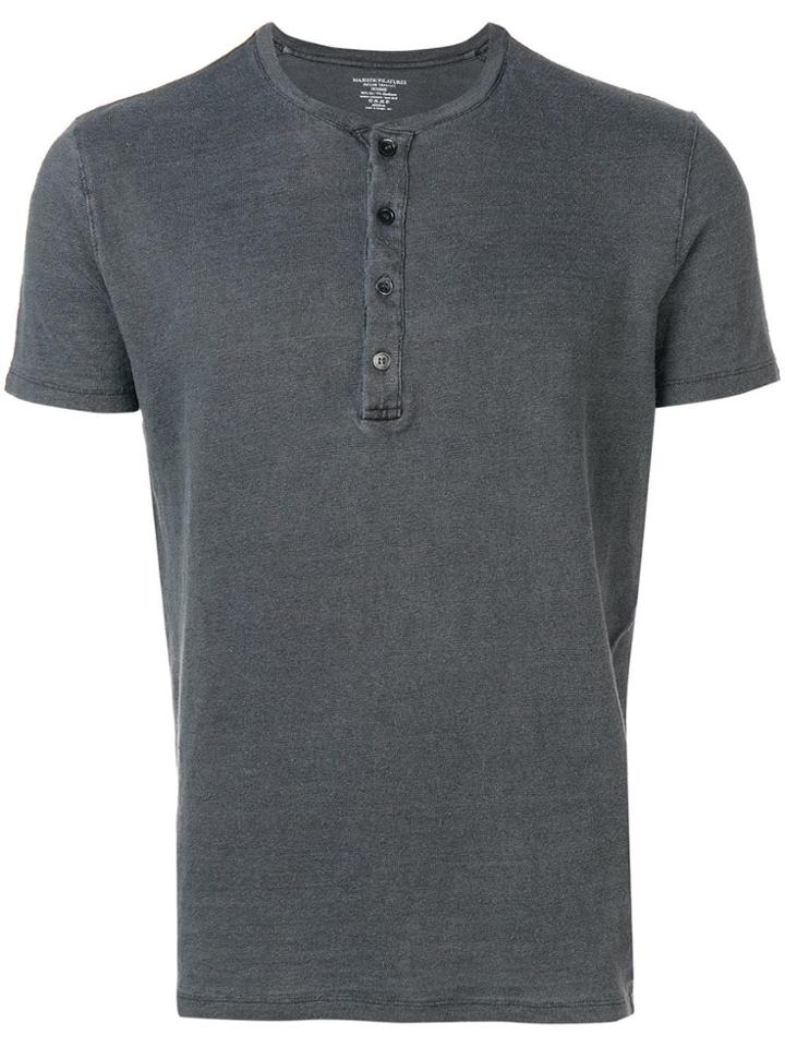 Majestic Filatures Front Button T-shirt - Grey