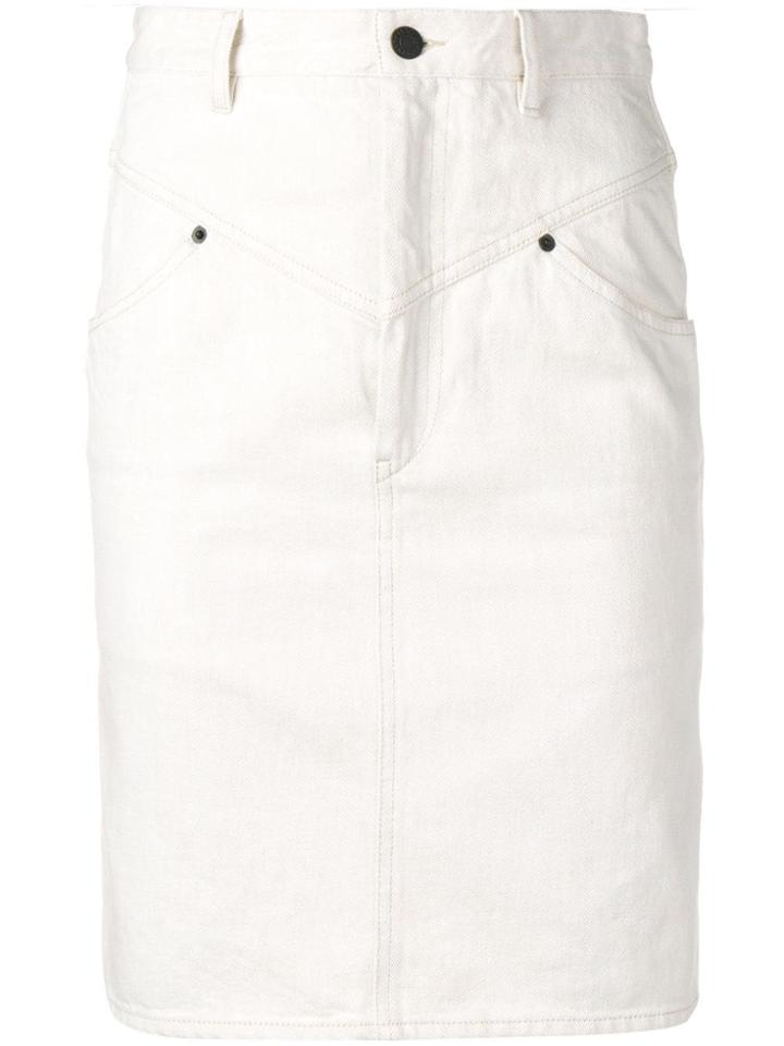 Isabel Marant Pencil Denim Skirt - Neutrals