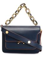 Marni Mini Trunk Shoulder Bag, Women's, Blue, Calf Leather/metal (other)