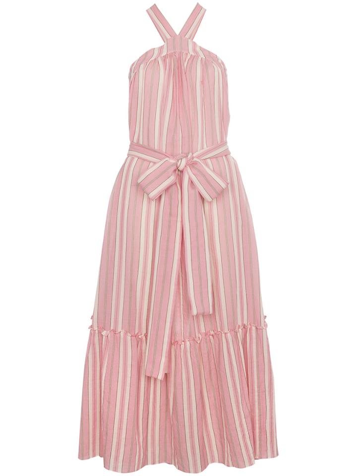 Three Graces Maxi Striped Dress - Pink & Purple