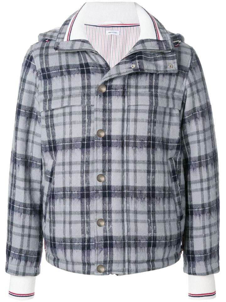 Thom Browne Thom Browne Tartan Down-filled Hairy Mohair Tech Jacket -