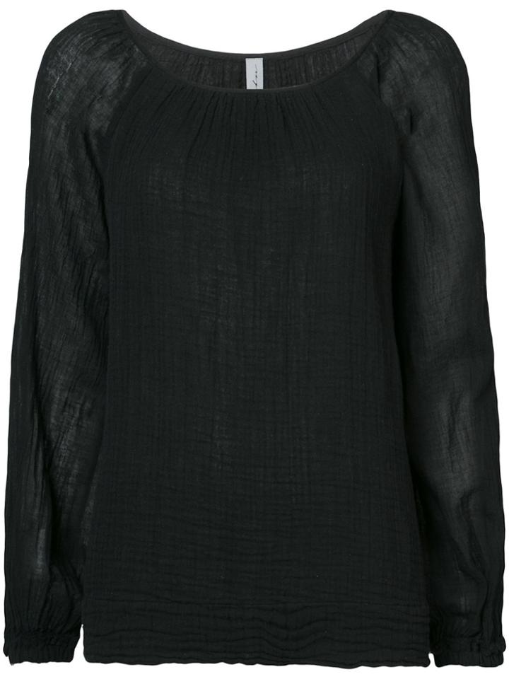 Raquel Allegra Long-sleeve Raglan Blouse - Black