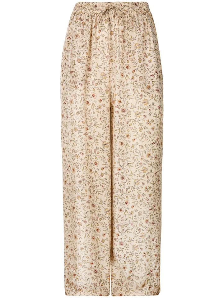 Mes Demoiselles Floral-print Cropped Trousers - Nude & Neutrals