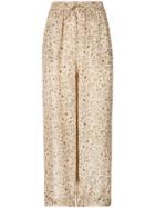 Mes Demoiselles Floral-print Cropped Trousers - Nude & Neutrals