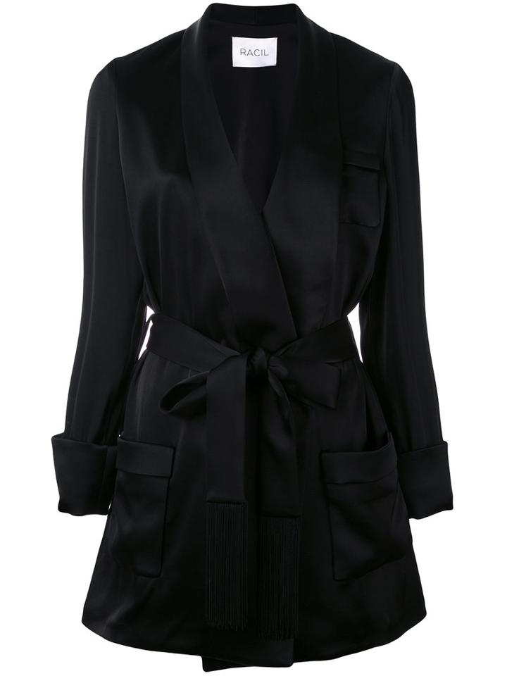 Racil - Angie Relaxed Jacket - Women - Polyethylene/triacetate - 38, Black, Polyethylene/triacetate