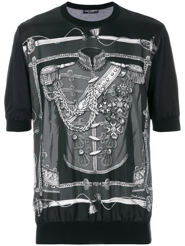 Dolce & Gabbana Military Uniform Print T-shirt - Black
