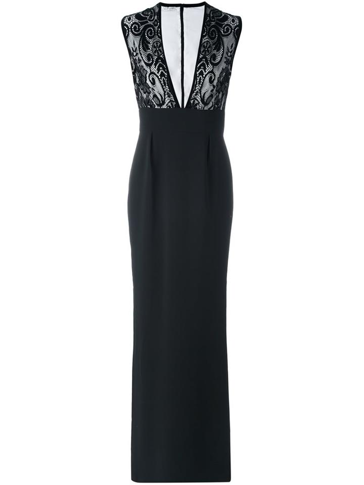 Emanuel Ungaro Lace Overlay Dress, Women's, Size: 44, Black, Polyamide/viscose/spandex/elastane