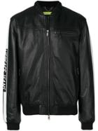 Versace Jeans Logo Stripe Bomber Jacket - Black