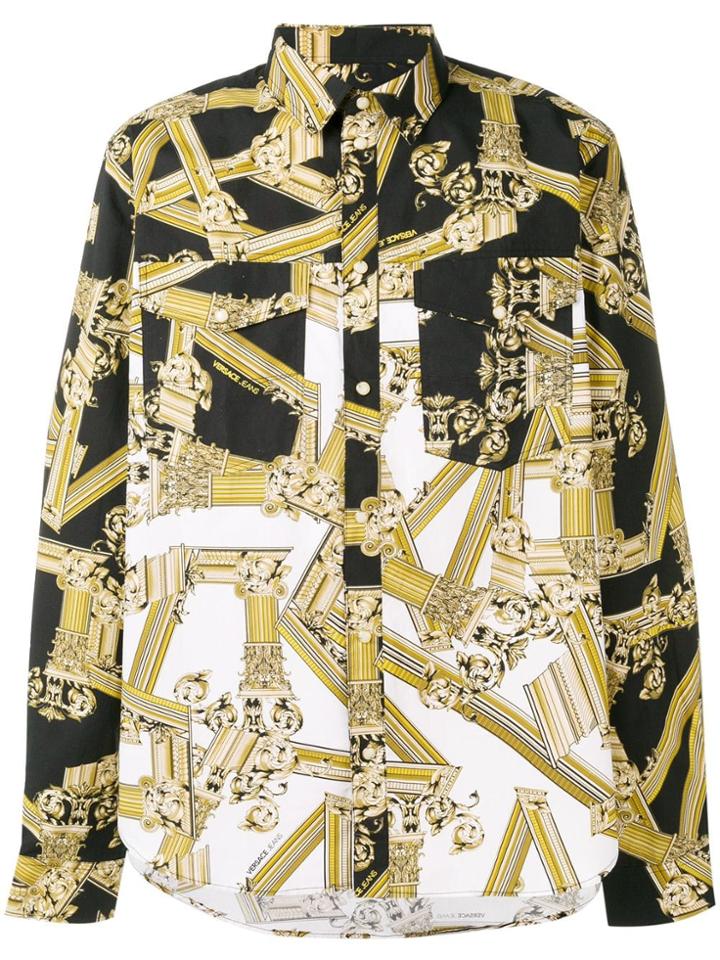Versace Jeans Baroque Print Shirt - Black