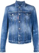 Dsquared2 Distressed Denim Jacket, Men's, Size: 54, Blue, Cotton