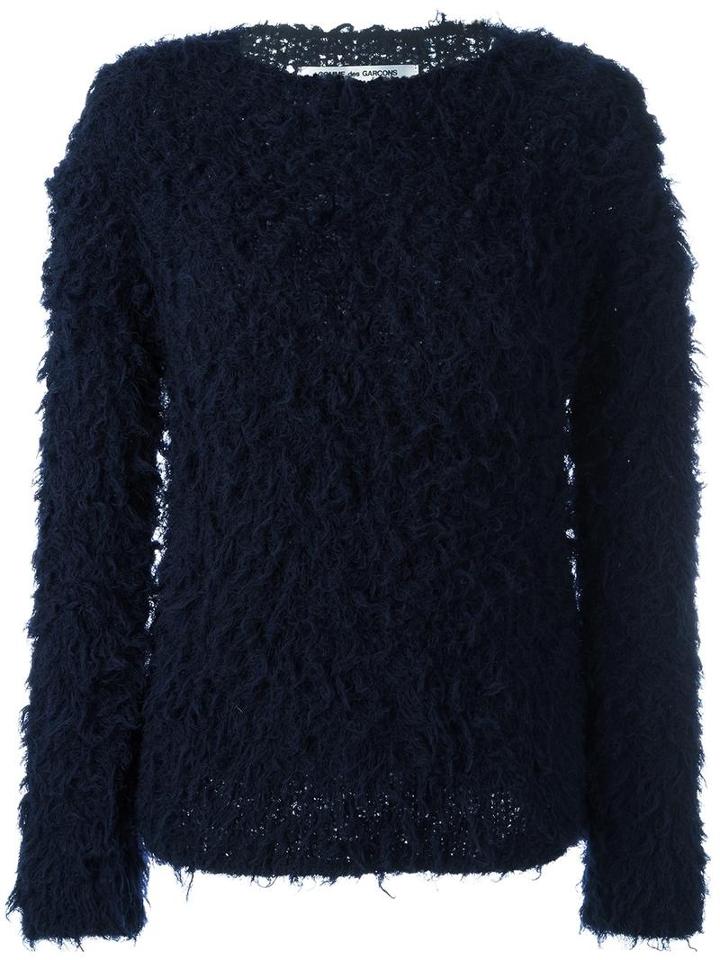 Comme Des Garçons Comme Des Garçons Round Neck Jumper, Women's, Size: Small, Blue, Nylon/wool