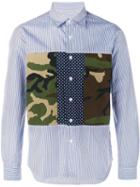 Sophnet. Camouflage Panel Long Sleeve Shirt, Men's, Size: Large, Cotton
