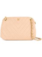Chanel Vintage V-stitch Quilted Shoulder Bag - Nude & Neutrals