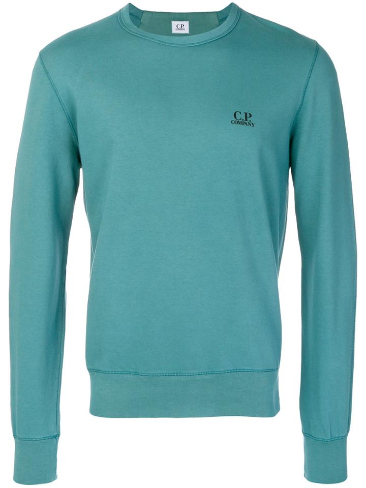 Cp Company Logo Detail Lightweight Sweatshirt - Green