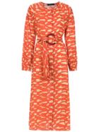 Andrea Marques Midi Printed Dress - Orange