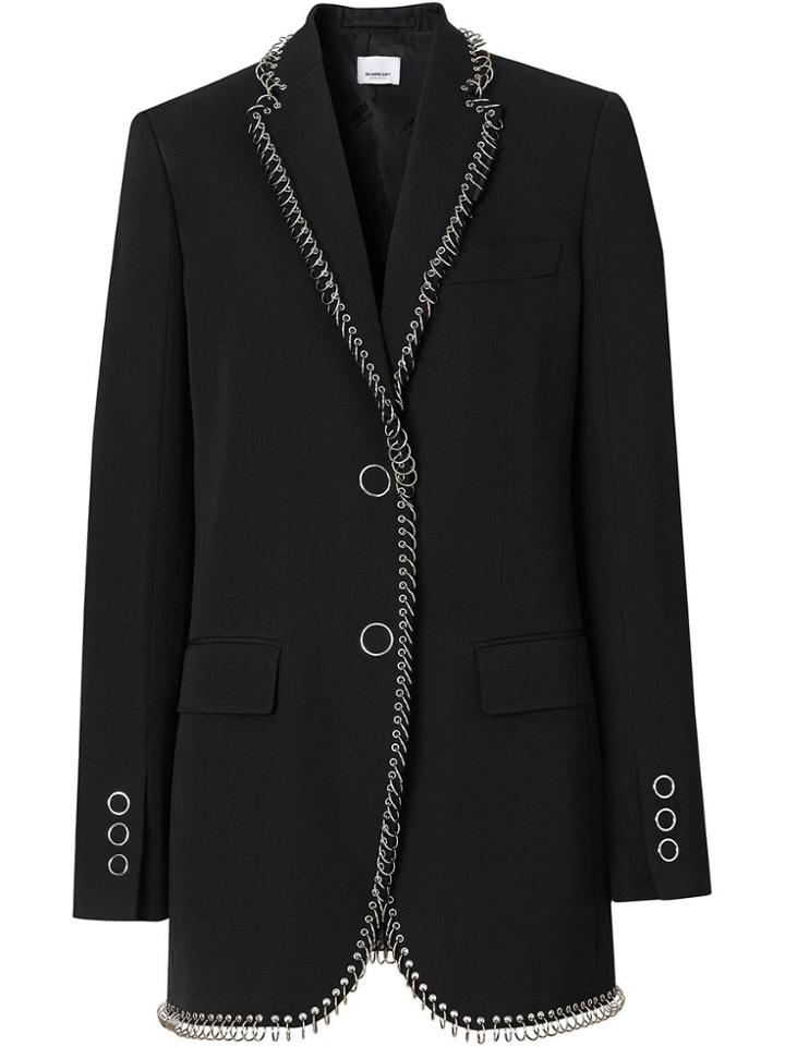 Burberry Ring-pierced Boxy Blazer - Black