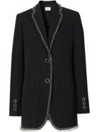 Burberry Ring-pierced Boxy Blazer - Black