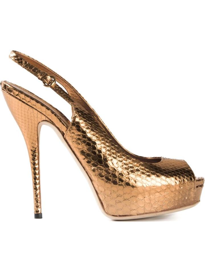 Gucci Vintage Peep-toe Sling Back Pumps