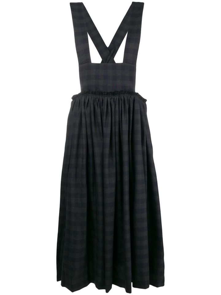 Comme Des Garçons Comme Des Garçons Check Pinafore Dress - Blue