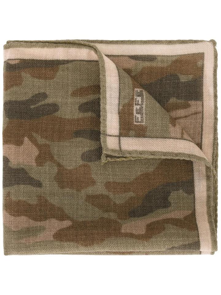 Fefè Camouflage Pocket Square, Adult Unisex, Green, Wool