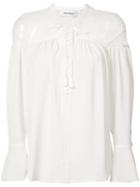 Yigal Azrouel - Lace-up Blouse - Women - Silk/nylon - 6, White, Silk/nylon