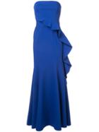 Jay Godfrey - Strapless Ruffle Panel Gown - Women - Polyester/spandex/elastane - 10, Blue, Polyester/spandex/elastane