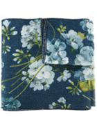 Gucci Floral Print Scarf, Women's, Blue, Wool