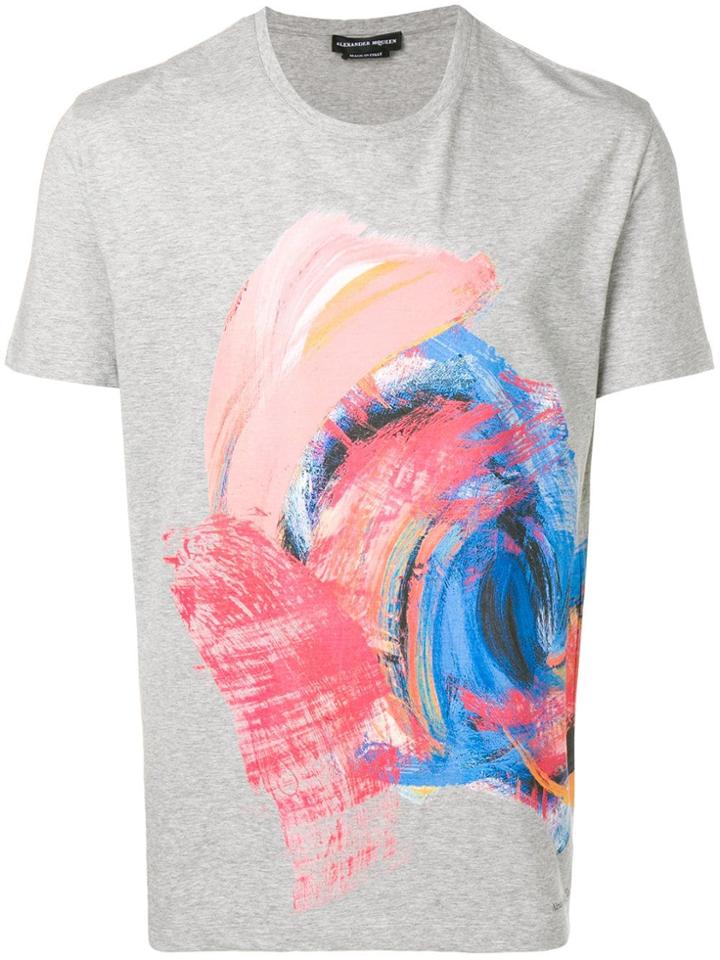 Alexander Mcqueen Paint Print T-shirt - Grey