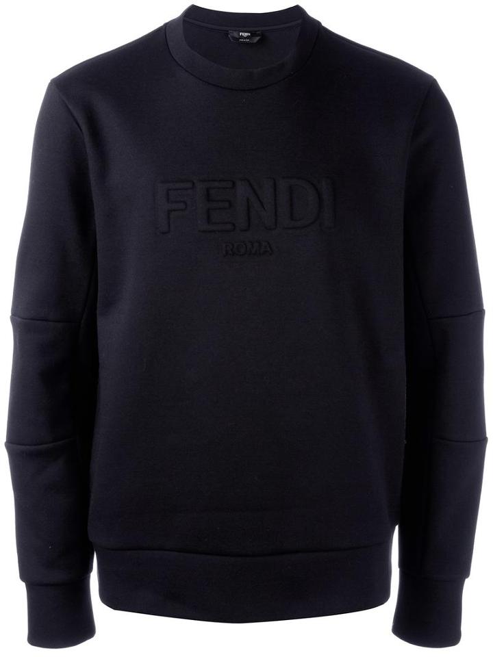 Fendi Fendi Roma Sweatshirt, Men's, Size: 50, Black, Cotton/polyester