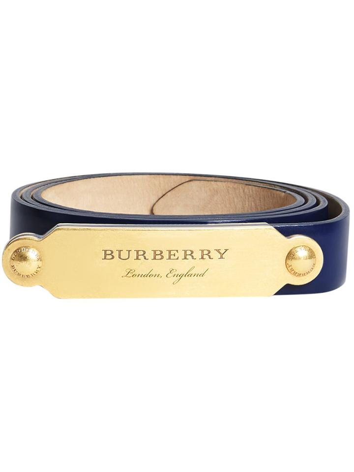 Burberry Plaque Buckle Belt - Blue