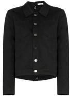 Delada Eyelet Rear Fastening Denim Jacket - Black