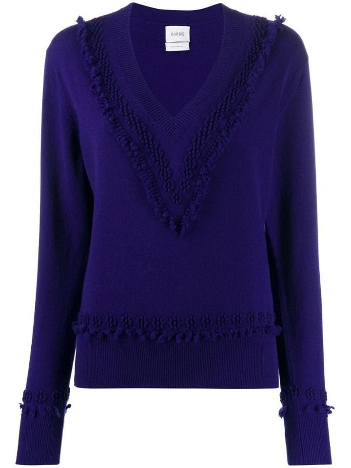 Barrie Ruffle Trim Jumper - Blue