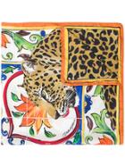 Dolce & Gabbana Majolica Leopard Print Scarf - Multicolour