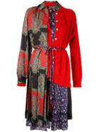Junya Watanabe Cardigan Floral Midi Dress - Red