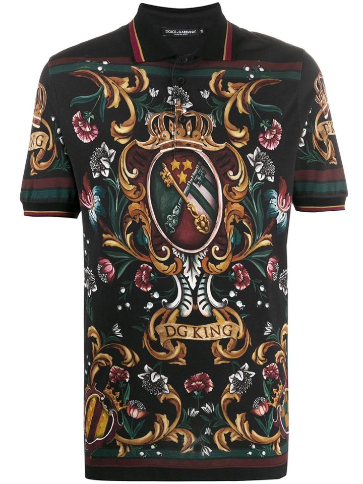 Dolce & Gabbana Dg King Polo Shirt - Black